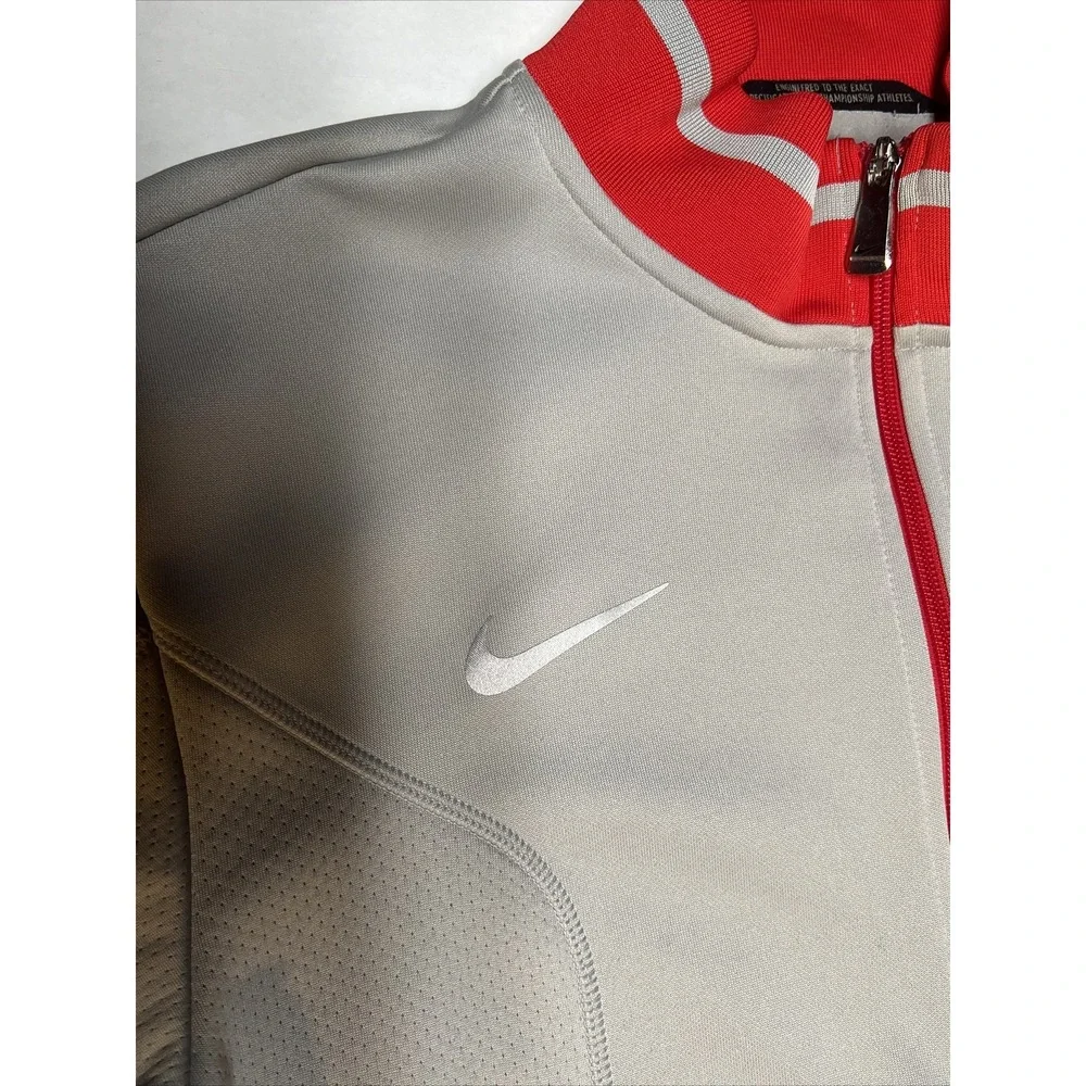 Nike Dri-Fit Ole Miss Full Zip Athletic Jacket Men's Adult SZ SM Gray/Red